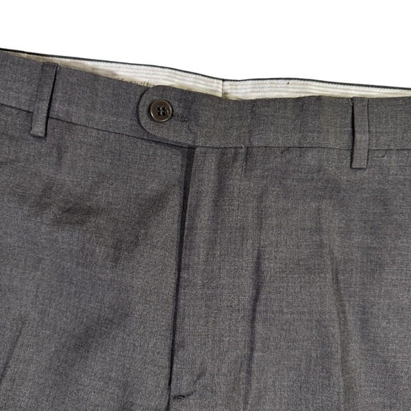 Zanella Dress Pants Mens 36x31‎ Gray Super 120s Flat Front High Rise Old Money - Picture 1 of 10